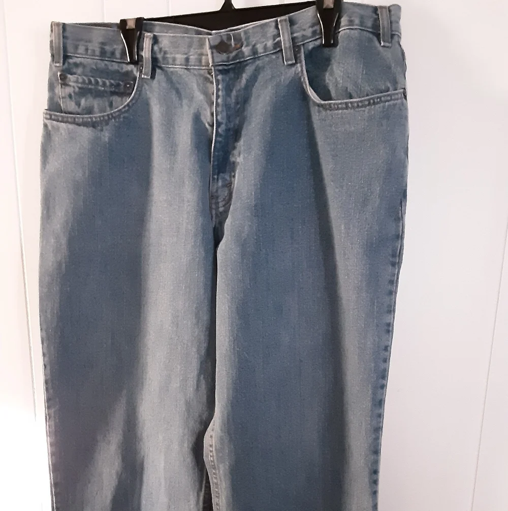 TWO Pair Of Eddie Bauer Classic Blue Denim Jeans - Picture 1 of 15